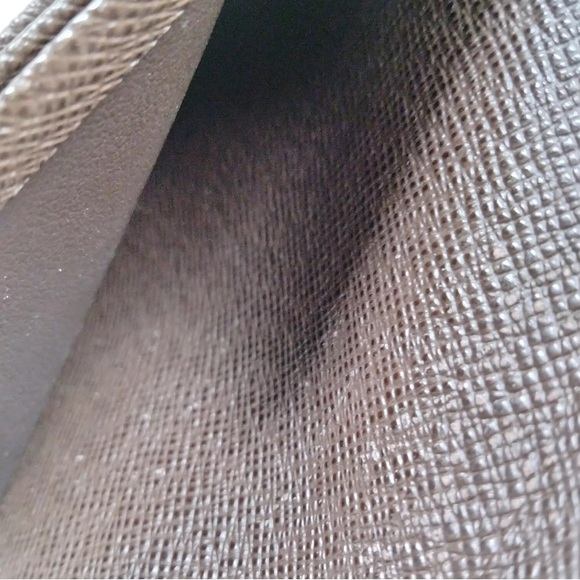 EUC [Louis Vuitton] Damier Ebene Checkered Long Unisex Bi-Fold Wallet Brown - Picture 6 of 11